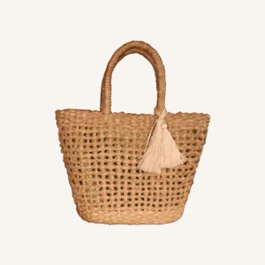 Natural Woven Beach Tote Bag