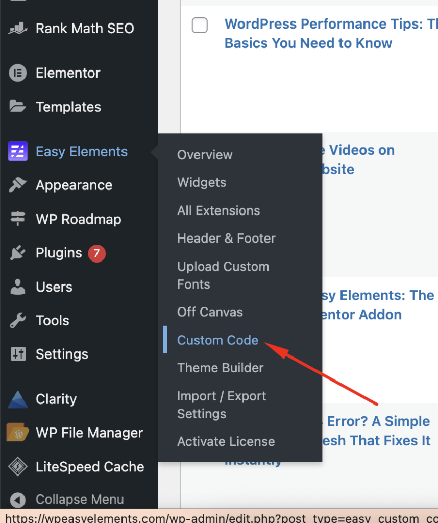 Add Custom Code