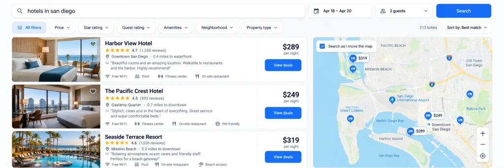Google hotel search visibility for direct bookings
